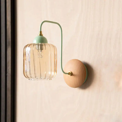 Nordic Amber Glass Wall Lamp - Stylish Bedroom Lighting