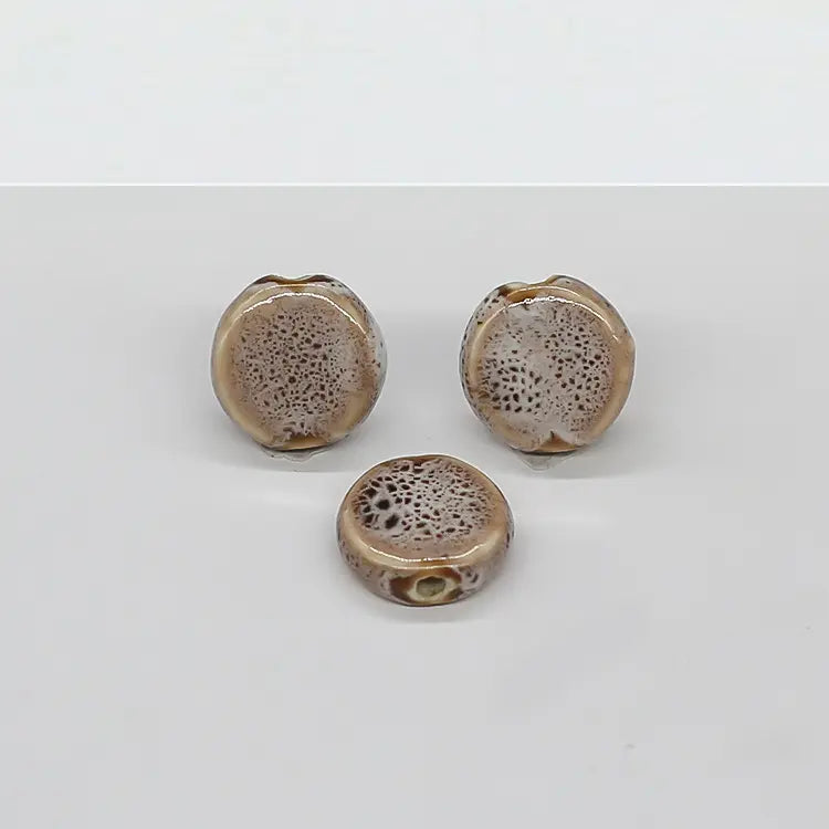 Ceramic Spacer Beads - 15x7mm Round Porcelain for Jewelry