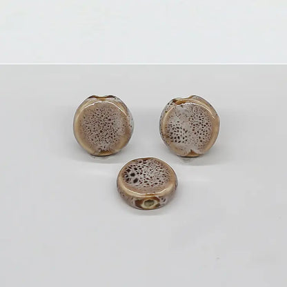 Ceramic Spacer Beads - 15x7mm Round Porcelain for Jewelry