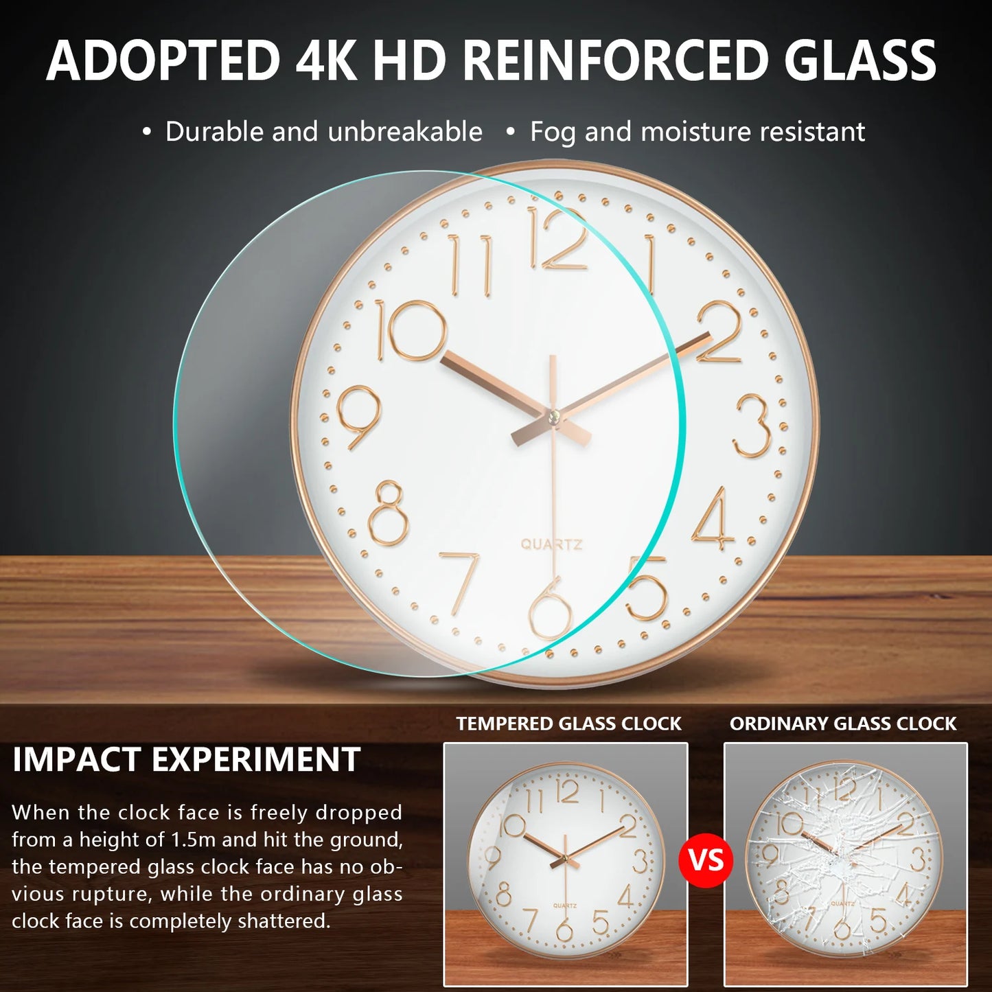 Minimalist Quartz Wall Clock – Silent, Modern Design
