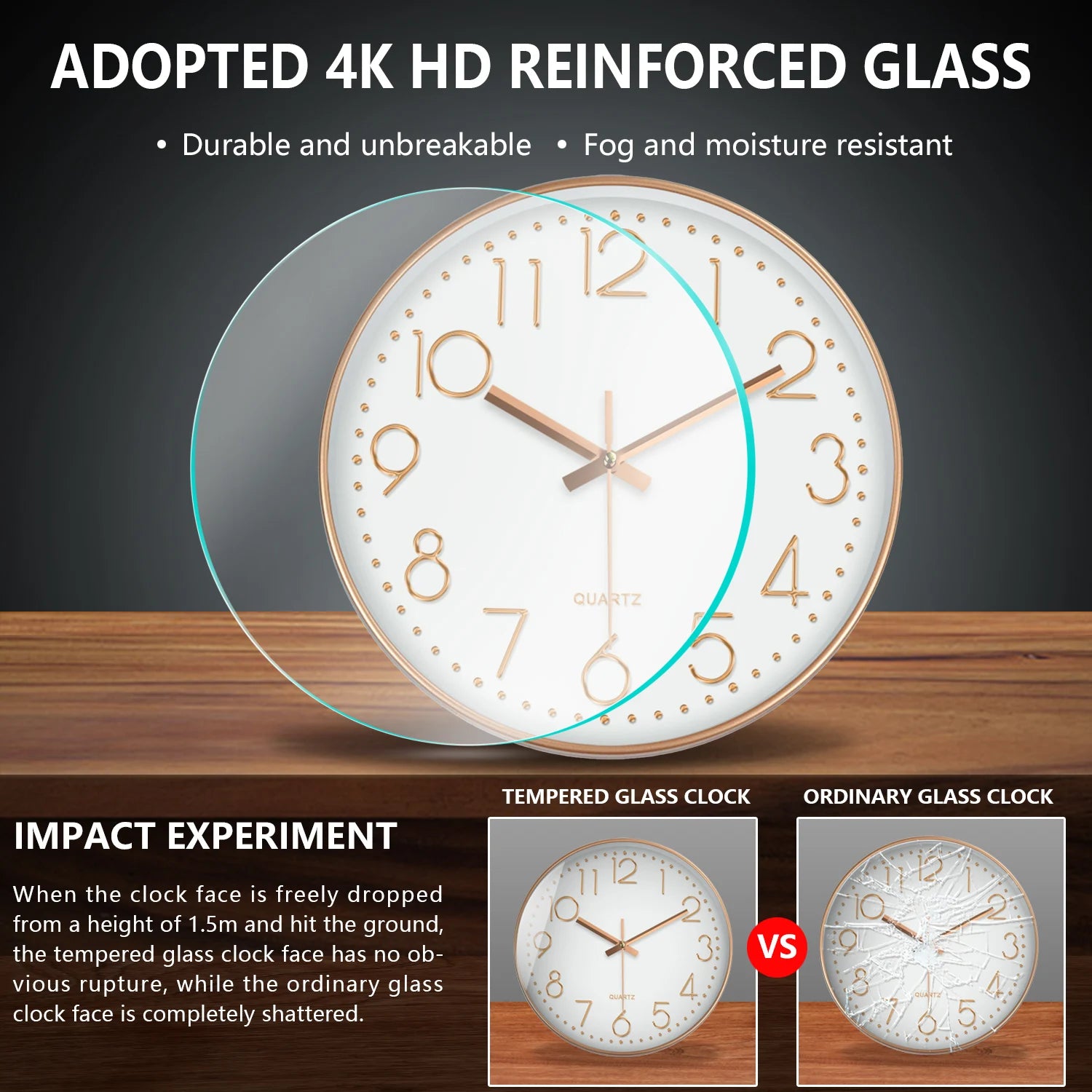 Minimalist Quartz Wall Clock – Silent, Modern Design
