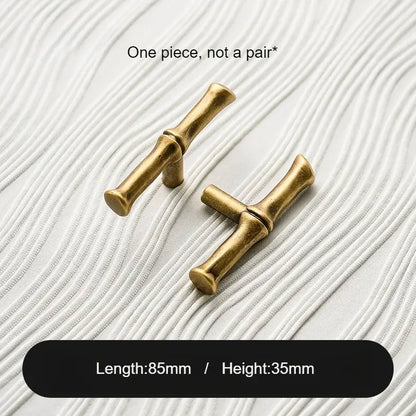 Satin Brass Cabinet Handle – Bamboo Design, Modern Upgrade