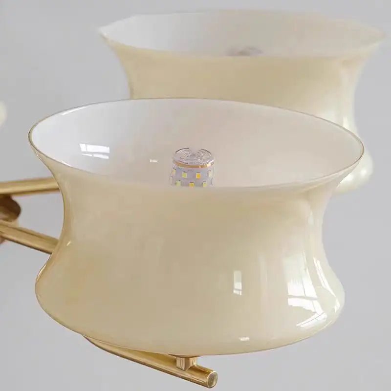 Milky White Glass Chandelier - Bauhaus Design for Modern Homes