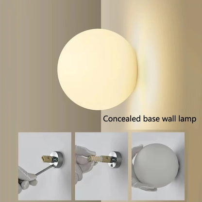 Ball Wall Light for Bedside | Milky White Round