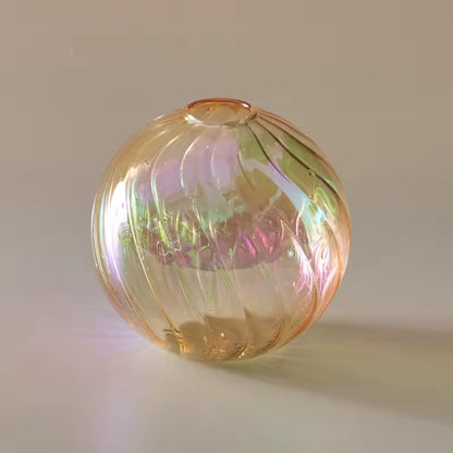 Iridescent Glass Vase - Modern Ball Vase Home Decor