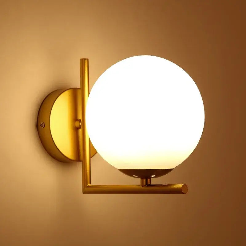 Modern Glass Globe Wall Sconce - Ambient Bedroom Lighting