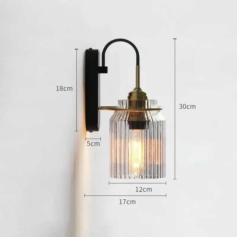 Retro Industrial Wall Sconce - Dimmable LED for Bedroom