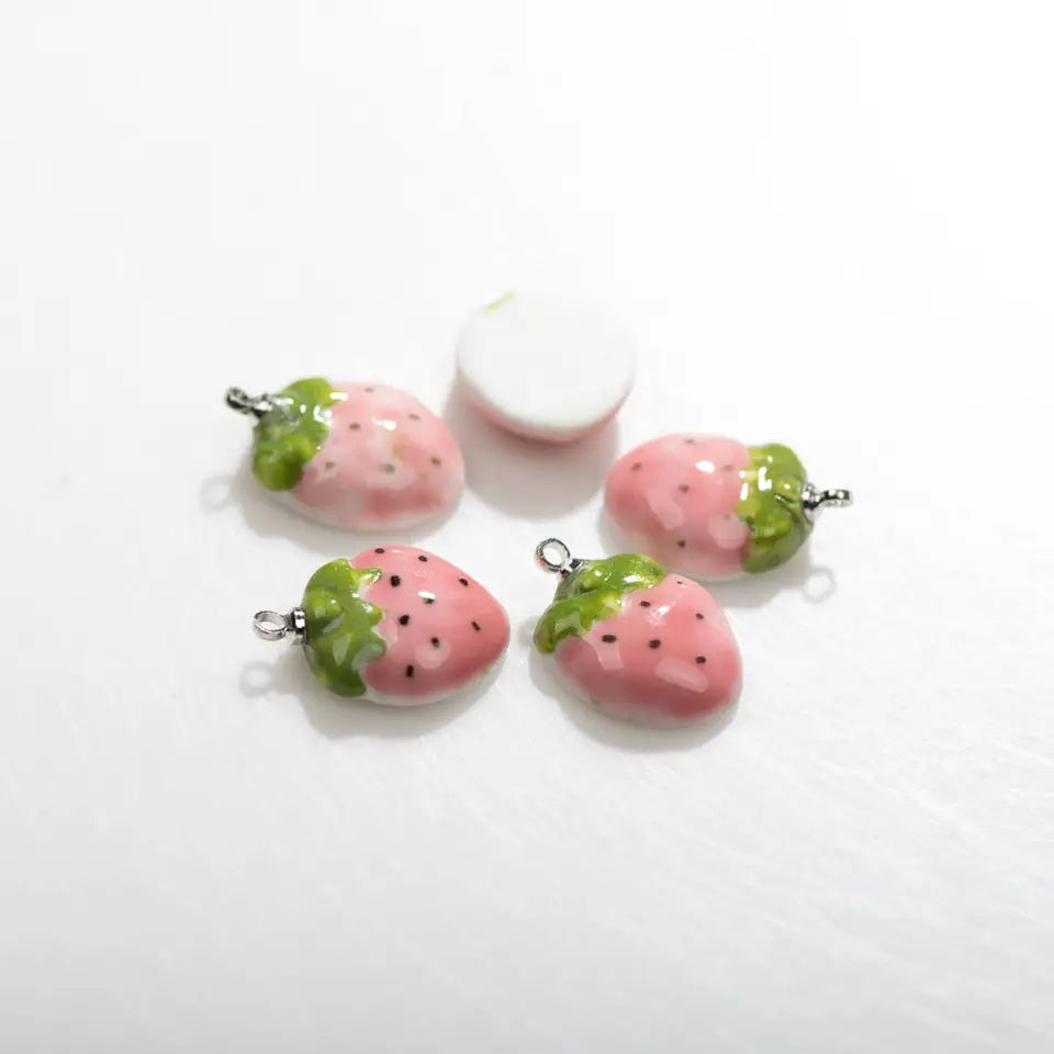 Strawberry Ceramic Beads - Retro Jewelry Pendant