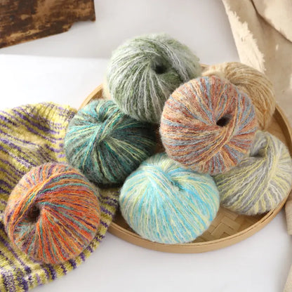 Gradient Mohair Yarn - 300g Colorful Blend for Knitting