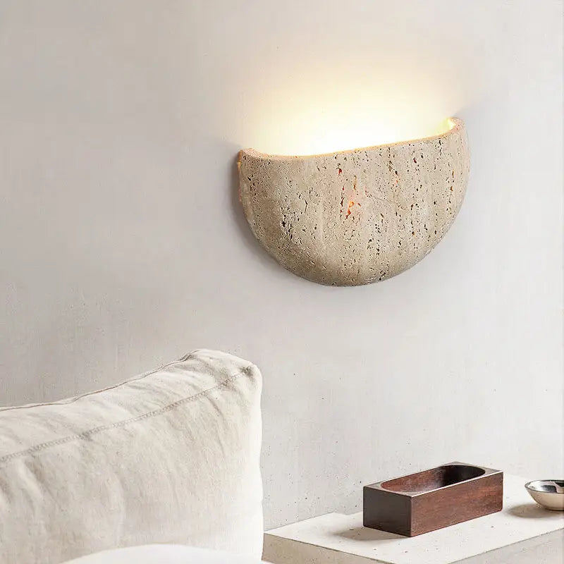 Wabi-Sabi Stone Wall Lamp – Retro & Atmospheric Lighting