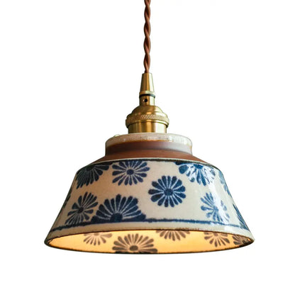Retro Bowl Chandelier – Ceramic Pendant Light for Kitchen