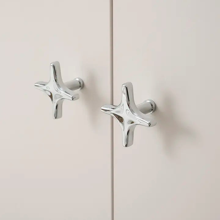 Chrome Cabinet Handle – Modern Cross Design for Drawers