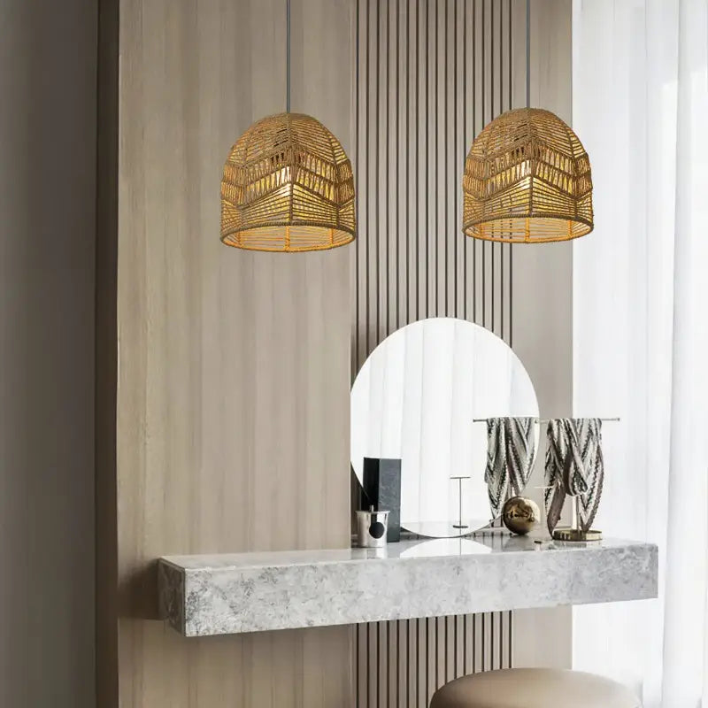 Bamboo Pendant Light – Hand-Woven Lantern for Warm Ambiance