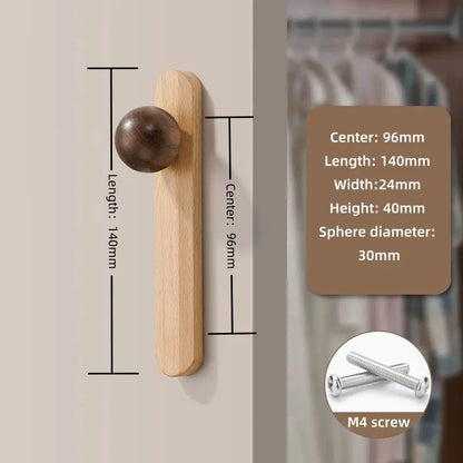 Walnut Cabinet Knobs – Minimalist Round Drawer Pulls