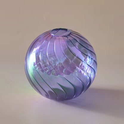 Iridescent Glass Vase - Modern Ball Vase Home Decor