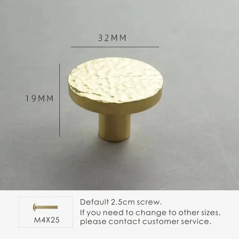 Brass Cabinet Knobs - Hand-Hammered Texture, Modern Design | sitezone test 02