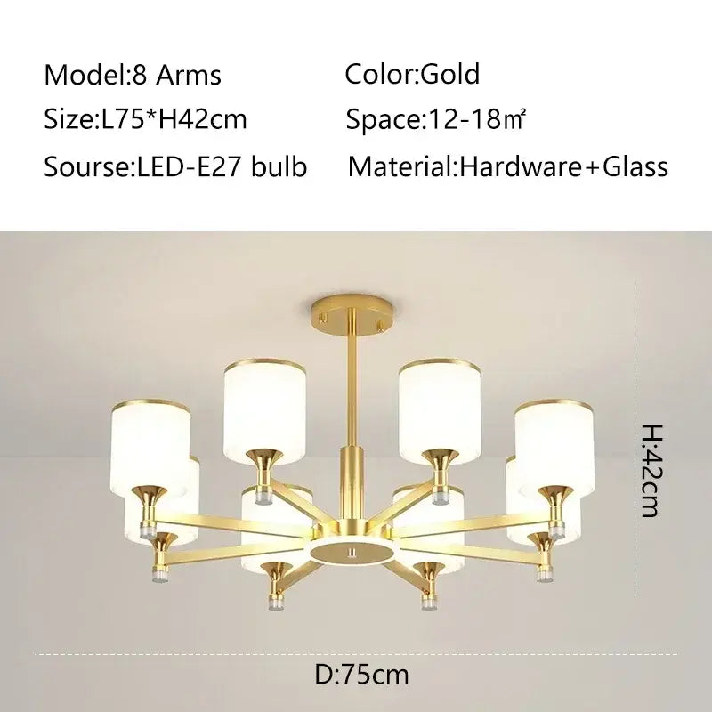 Modern Gold Chandelier - Luxury Lighting for Living Room
