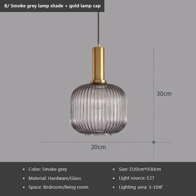 Glas Pendelleuchten E27 Rauchgrau für Küche Restaurant Esstisch Wohnzimmer Bar Front Home Decor Hängeleuchten