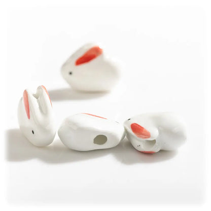 Hand-Painted Rabbit Pottery Beads - Unique Pendant Jewelry | sitezone test 02