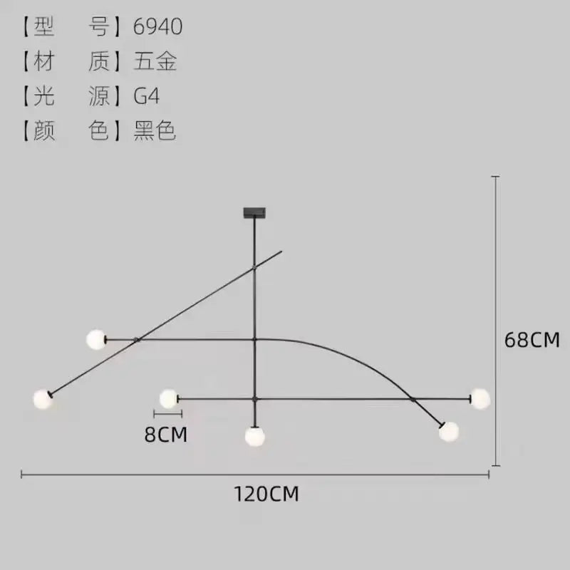 Geometric Glass Ball Chandelier - Modern Dining & Living Room