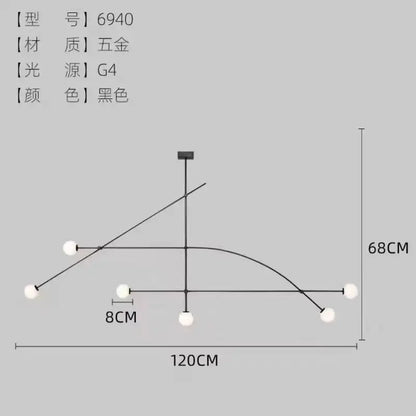 Geometric Glass Ball Chandelier - Modern Dining & Living Room