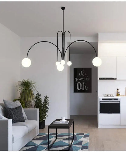 Geometric Glass Ball Chandelier - Modern Dining & Living Room
