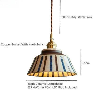 Retro Bowl Chandelier – Ceramic Pendant Light for Kitchen
