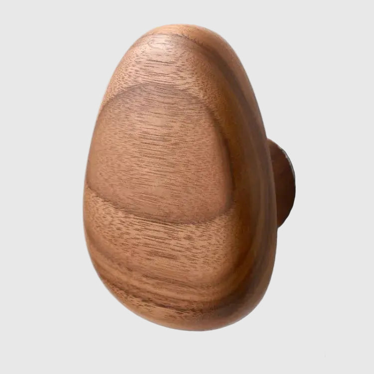 Scandinavian Wood Coat Hook – Pebble Design, Wall Mount