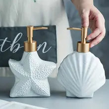 Starfish Soap Dispenser – Elegant Shell Design with Gold Pump