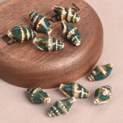 Ocean Conch Beads - Colorful Ceramic for Jewelry Making