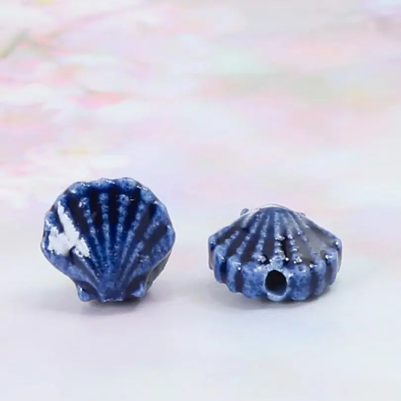 Ceramic Shell Beads - DIY Jewelry Making Charms
