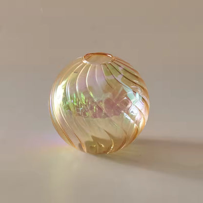 Iridescent Glass Vase - Modern Ball Vase Home Decor