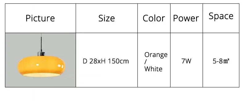 Orange Bauhaus Pendant Light | Glass & Steel