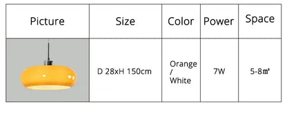 Orange Bauhaus Pendant Light | Glass & Steel