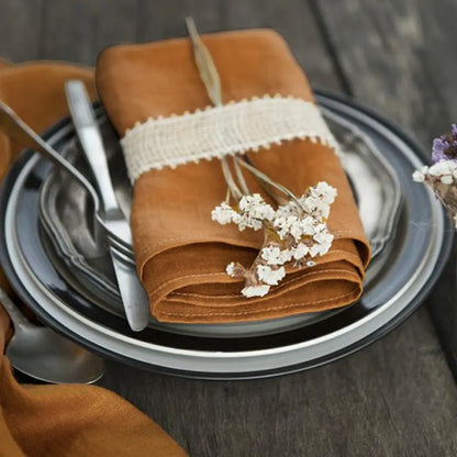 Linen Napkins Set - 40x40cm, Soft & Reusable | sitezone test 02