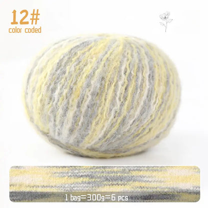 Gradient Mohair Yarn - Colorful Blend for Knitting