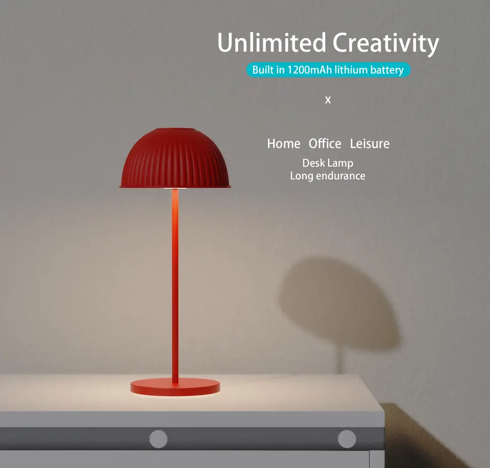 Portable Mushroom LED Table Lamp - Rechargeable & Folding