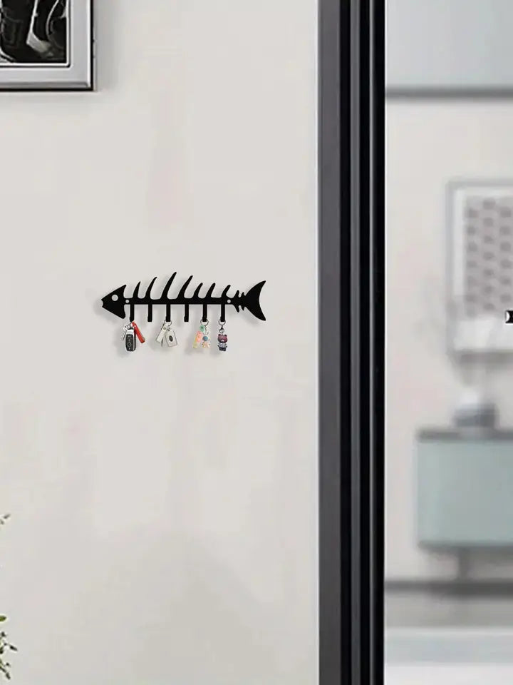 Fish Bone Wall Hook - Decorative Metal Storage