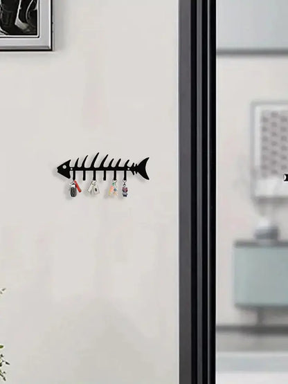 Fish Bone Wall Hook - Decorative Metal Storage