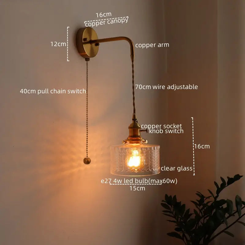 Vintage Green Glass Wall Sconce – Pull Chain Switch | sitezone test 02