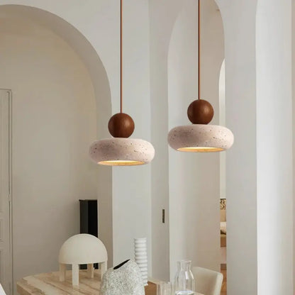 Elegant Yellow Travertine Pendant Light For Modern Living Room | Iwhd Cave Stone Chandelier
