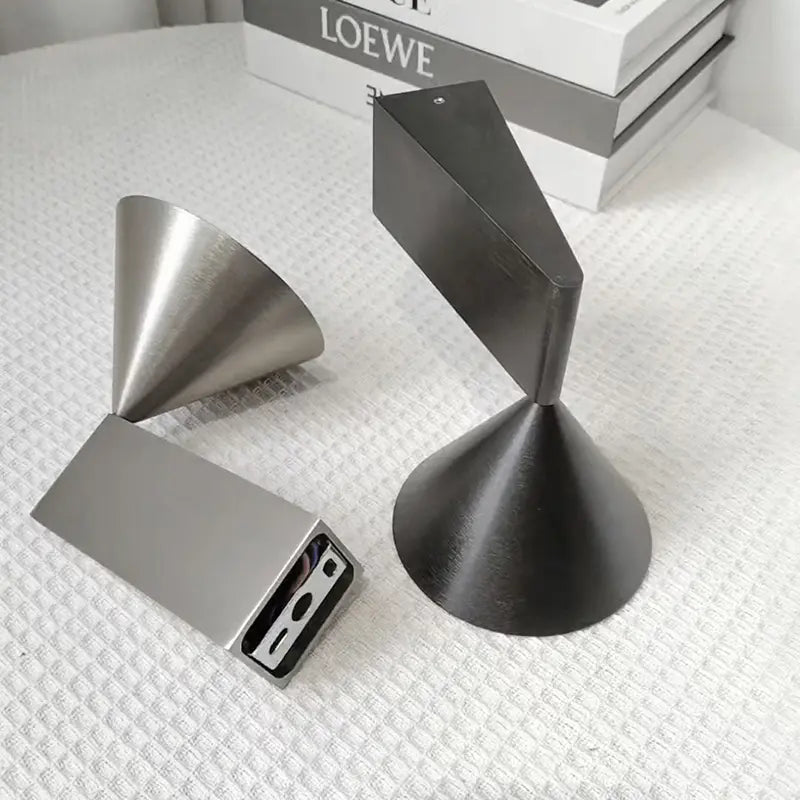 Brushed Aluminum Wall Sconce - Geometric Design for Bedroom