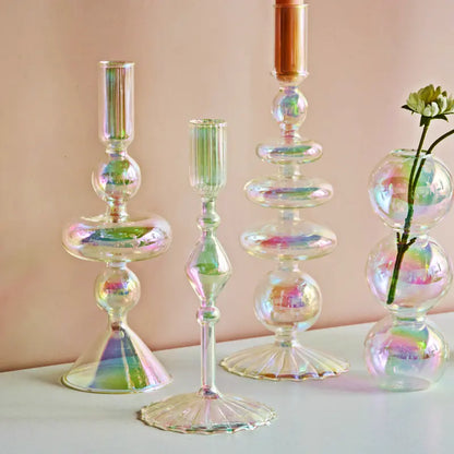 Nordic Rainbow Glass Candle Holders For Your Wedding And Home Decor!