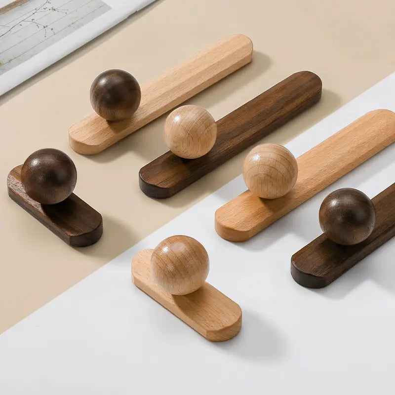 Walnut Cabinet Knobs – Minimalist Round Drawer Pulls