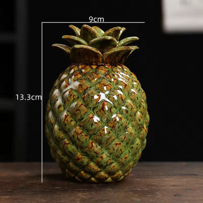 Ceramic Tea Storage Jar - Airtight Pineapple Tea Can