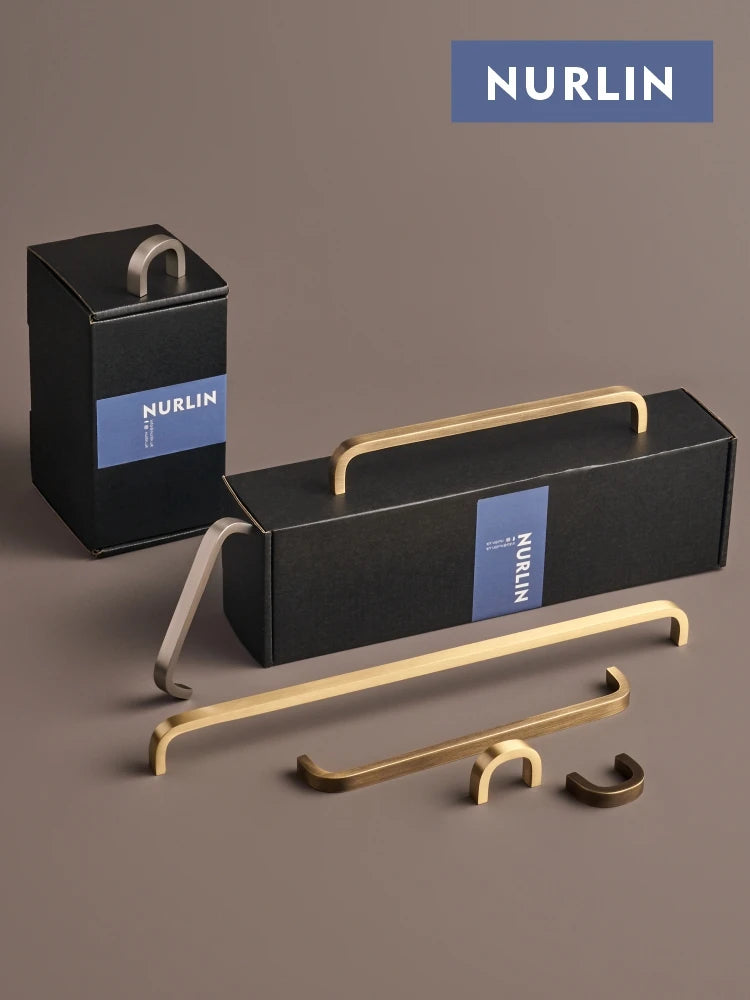Solid Brass Cabinet Pulls – Modern Bent Design | sitezone test 02