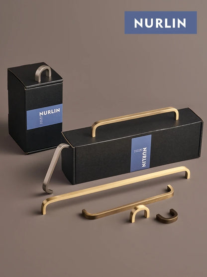 Solid Brass Cabinet Pulls – Modern Bent Design | sitezone test 02