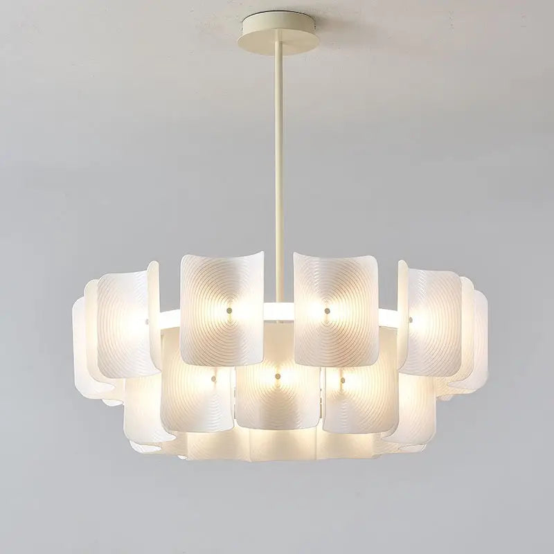 Minimalist White Chandelier - Acrylic Hanging Lamp for Dining