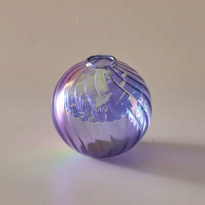 Iridescent Glass Vase - Modern Ball Vase Home Decor