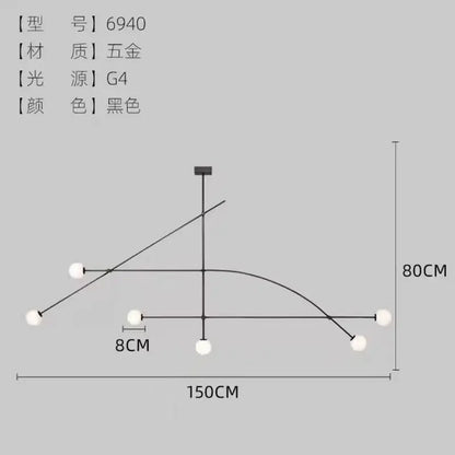 Geometric Glass Ball Chandelier - Modern Dining & Living Room